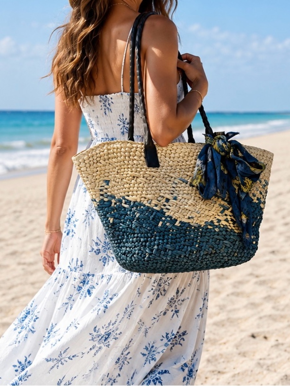 Patricia Nash Straw Tote with Scarf and Dust Bag - Picture 3 of 12